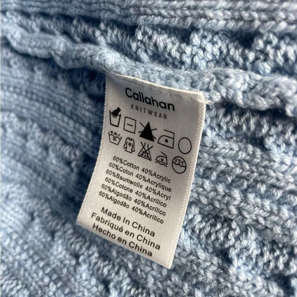 Callahan | Cassidy Cable Knit Sweater in Sky Blue Small
